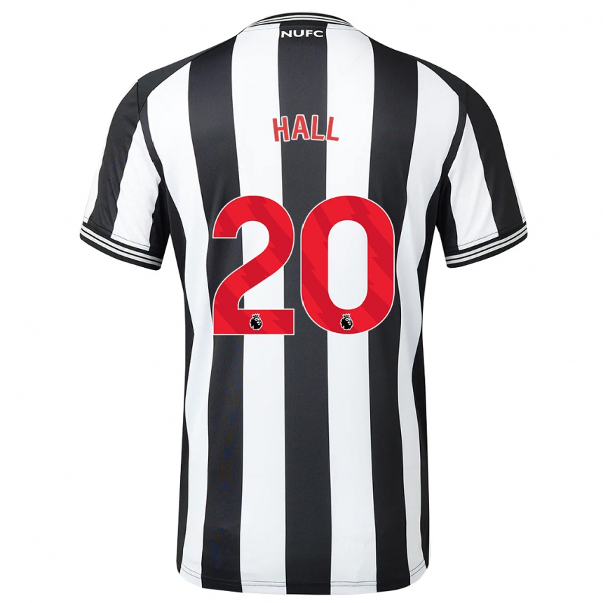 Men Football Lewis Hall #20 Black White Home Jersey 2023/24 T-Shirt Canada