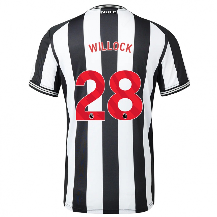 Men Football Joe Willock #28 Black White Home Jersey 2023/24 T-Shirt Canada