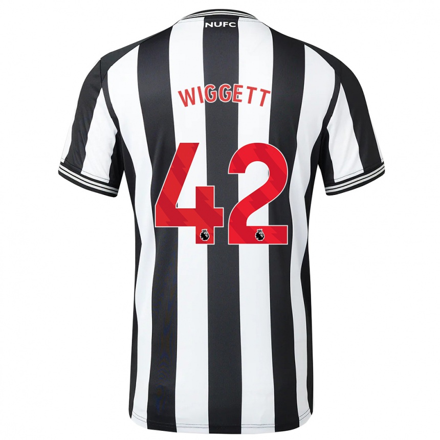 Men Football Charlie Wiggett #42 Black White Home Jersey 2023/24 T-Shirt Canada