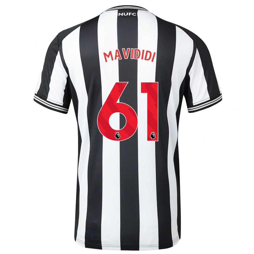 Men Football Shaun Mavididi #61 Black White Home Jersey 2023/24 T-Shirt Canada