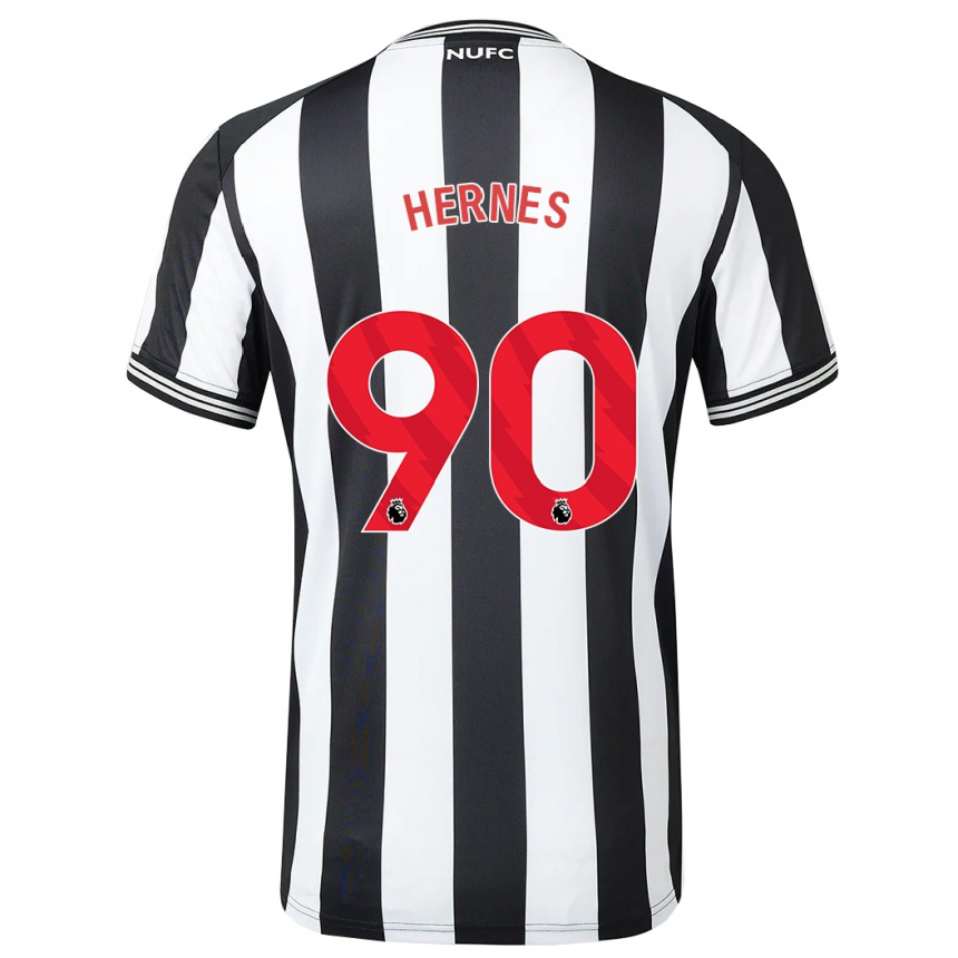 Men Football Travis Hernes #90 Black White Home Jersey 2023/24 T-Shirt Canada