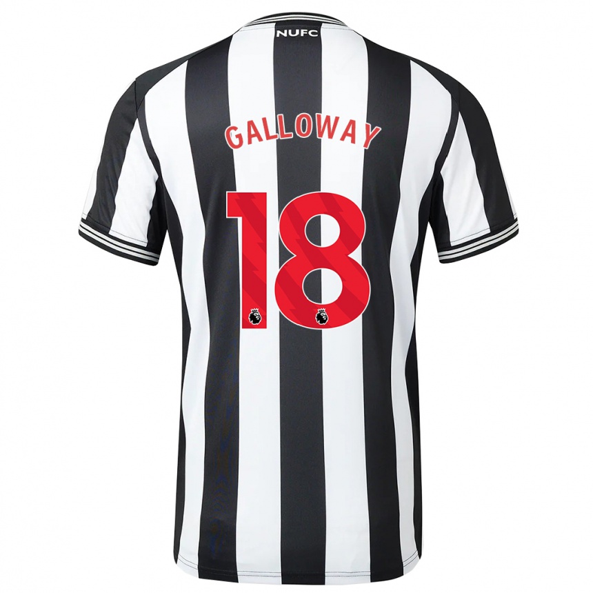 Men Football Bridget Galloway #18 Black White Home Jersey 2023/24 T-Shirt Canada