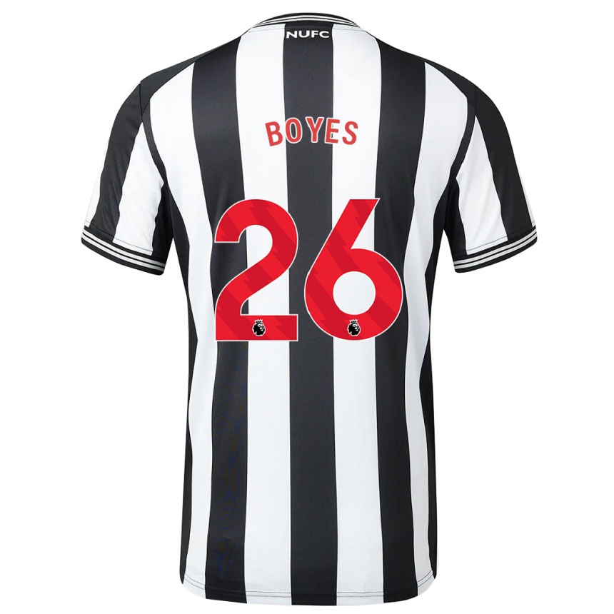 Homme Football Maillot Grace Boyes #26 Noir Blanc Tenues Domicile 2023/24 Canada