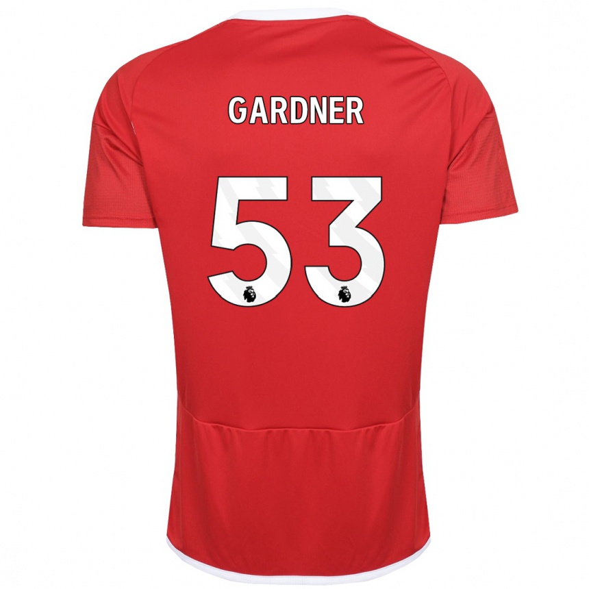 Men Football Joe Gardner #53 Red Home Jersey 2023/24 T-Shirt Canada