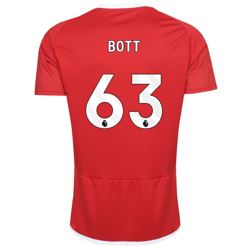 Men Football Aaron Bott #63 Red Home Jersey 2023/24 T-Shirt Canada