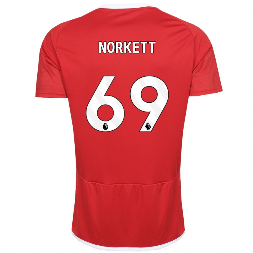 Men Football Manni Norkett #69 Red Home Jersey 2023/24 T-Shirt Canada