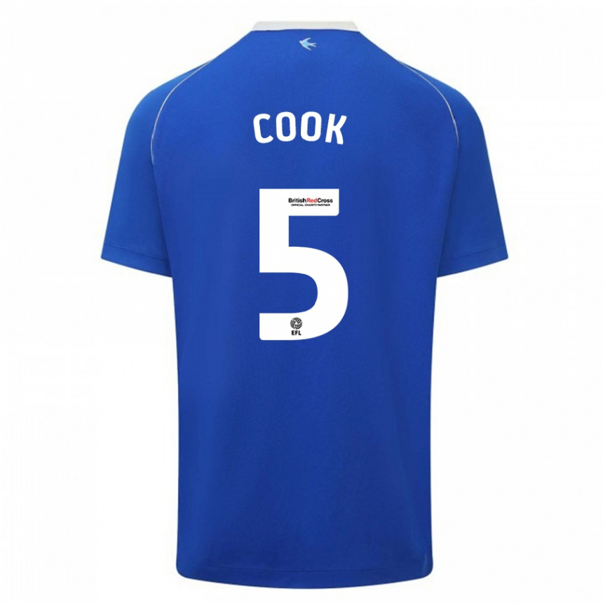 Men Football Freddie Cook #5 Blue Home Jersey 2023/24 T-Shirt Canada