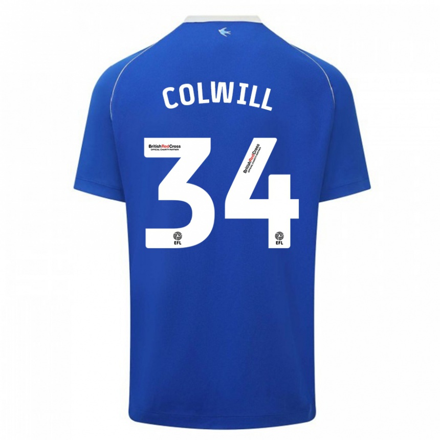 Men Football Joel Colwill #34 Blue Home Jersey 2023/24 T-Shirt Canada