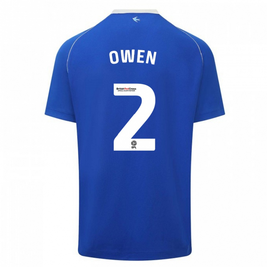 Men Football Lisa Owen #2 Blue Home Jersey 2023/24 T-Shirt Canada