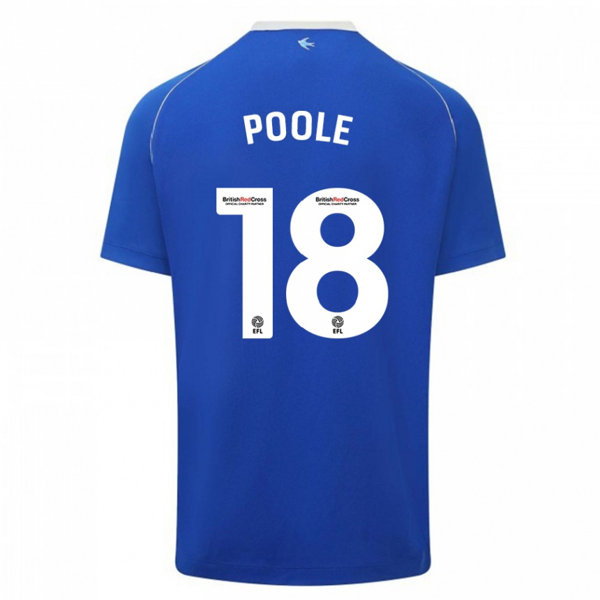 Men Football Phoebie Poole #18 Blue Home Jersey 2023/24 T-Shirt Canada