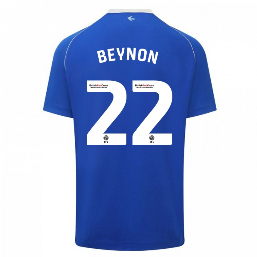 Men Football Emma Beynon #22 Blue Home Jersey 2023/24 T-Shirt Canada