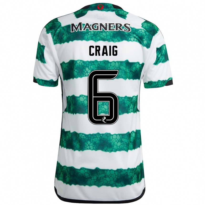 Men Football Chloe Craig #6 Green Home Jersey 2023/24 T-Shirt Canada