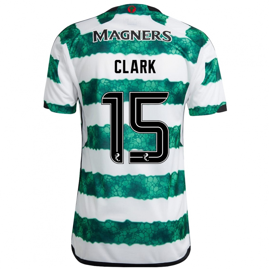 Men Football Kelly Clark #15 Green Home Jersey 2023/24 T-Shirt Canada