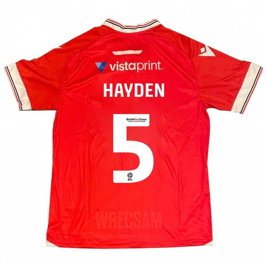 Men Football Aaron Hayden #5 Red Home Jersey 2023/24 T-Shirt Canada