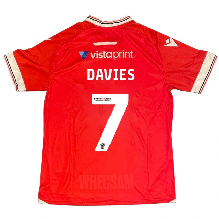 Men Football Jordan Davies #7 Red Home Jersey 2023/24 T-Shirt Canada