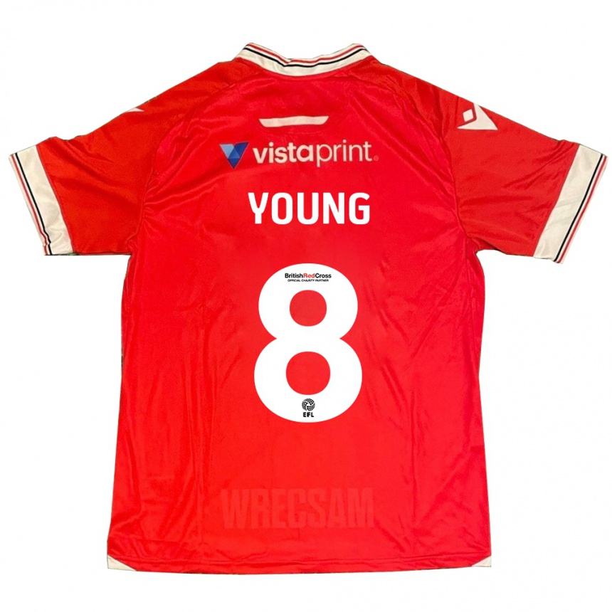 Men Football Luke Young #8 Red Home Jersey 2023/24 T-Shirt Canada