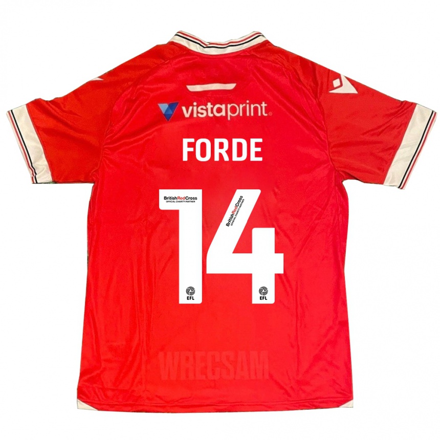 Men Football Anthony Forde #14 Red Home Jersey 2023/24 T-Shirt Canada