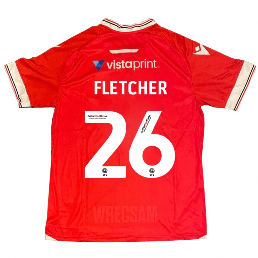 Men Football Steven Fletcher #26 Red Home Jersey 2023/24 T-Shirt Canada