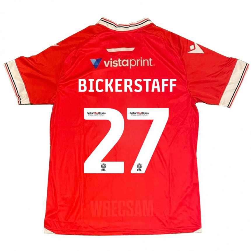 Men Football Jake Bickerstaff #27 Red Home Jersey 2023/24 T-Shirt Canada