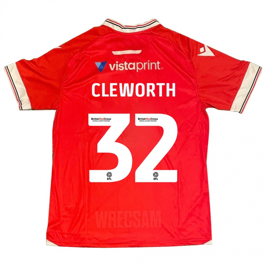 Men Football Max Cleworth #32 Red Home Jersey 2023/24 T-Shirt Canada