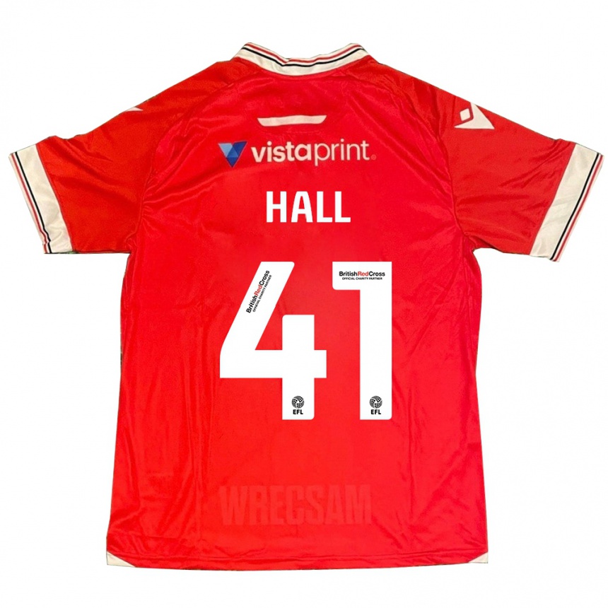 Men Football Liam Hall #41 Red Home Jersey 2023/24 T-Shirt Canada