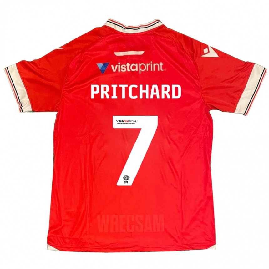 Men Football Rebecca Pritchard #7 Red Home Jersey 2023/24 T-Shirt Canada