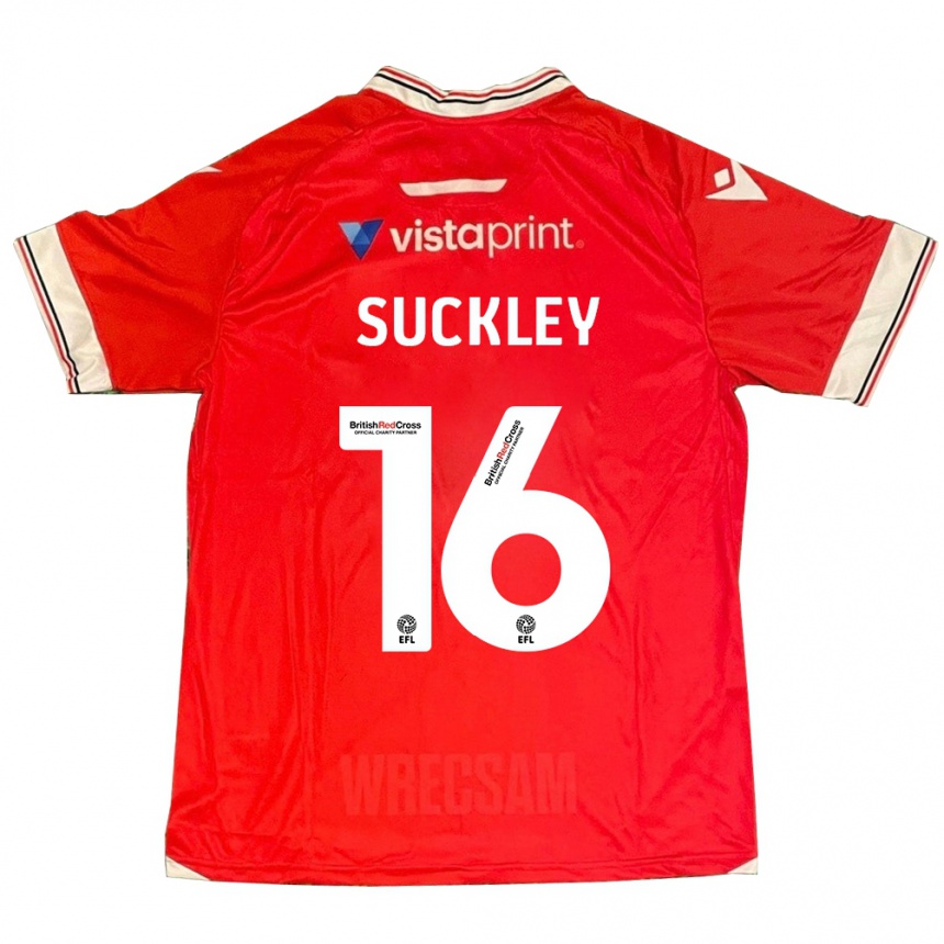 Men Football Ava Suckley #16 Red Home Jersey 2023/24 T-Shirt Canada