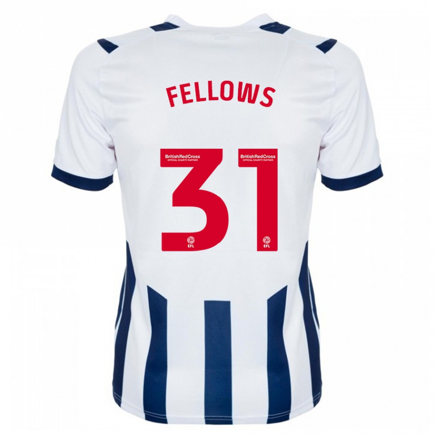 Men Football Tom Fellows #31 White Home Jersey 2023/24 T-Shirt Canada