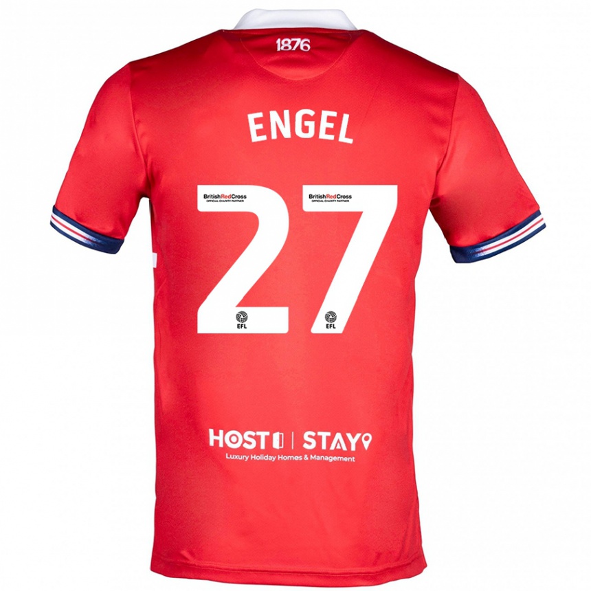 Men Football Lukas Engel #27 Red Home Jersey 2023/24 T-Shirt Canada