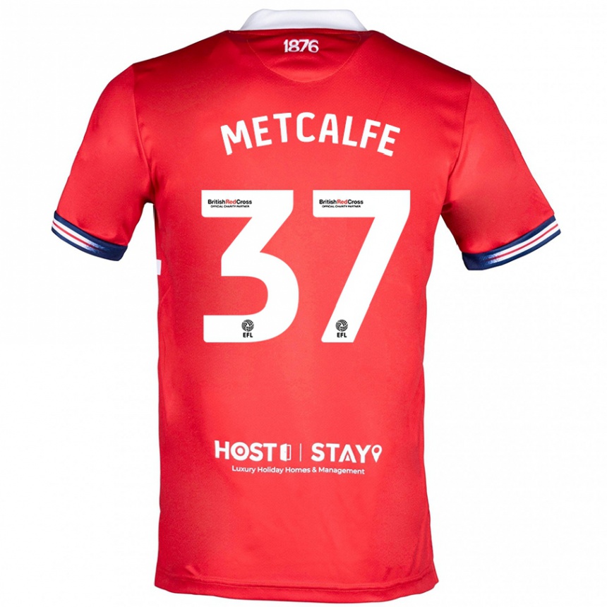 Men Football Max Metcalfe #37 Red Home Jersey 2023/24 T-Shirt Canada