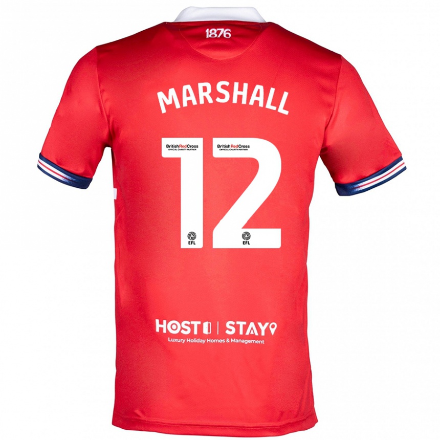 Men Football Eve Marshall #12 Red Home Jersey 2023/24 T-Shirt Canada