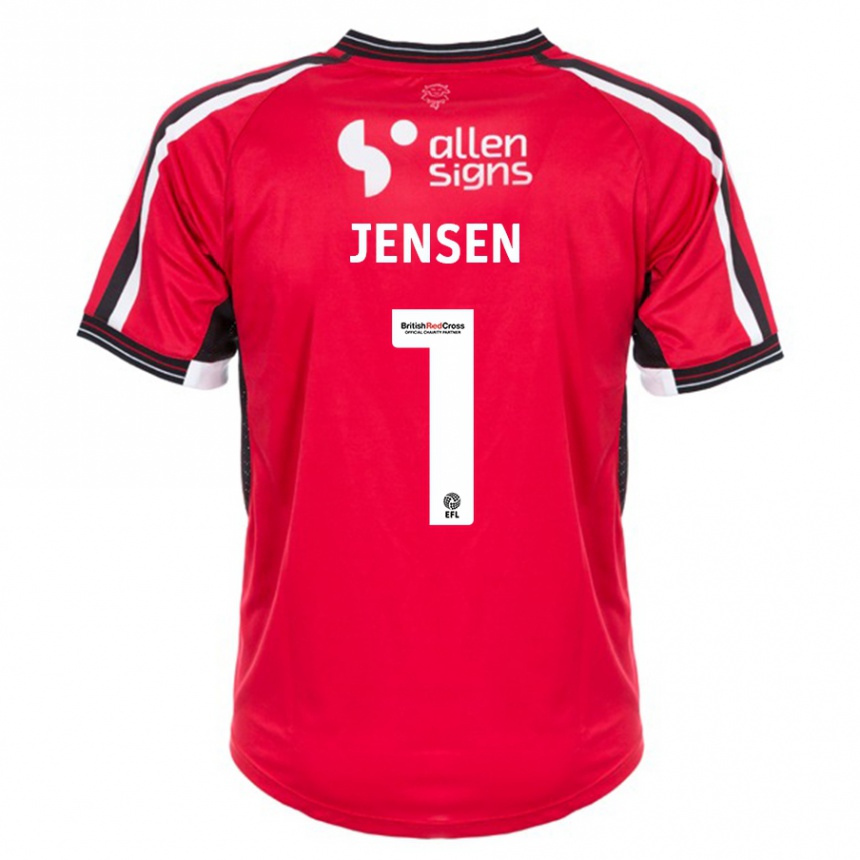 Men Football Lukas Jensen #1 Red Home Jersey 2023/24 T-Shirt Canada