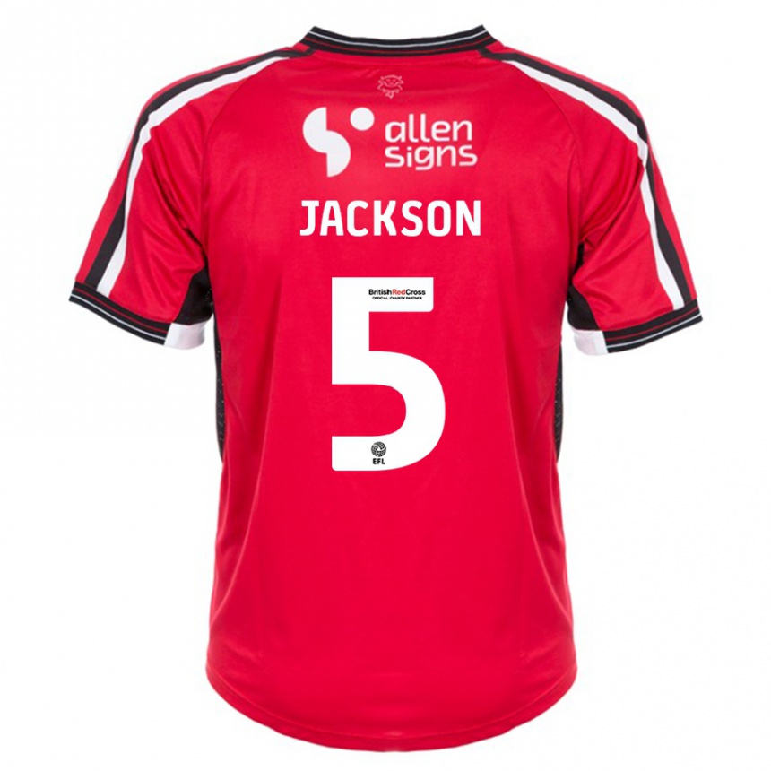 Men Football Adam Jackson #5 Red Home Jersey 2023/24 T-Shirt Canada