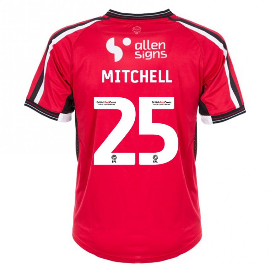 Men Football Alex Mitchell #25 Red Home Jersey 2023/24 T-Shirt Canada