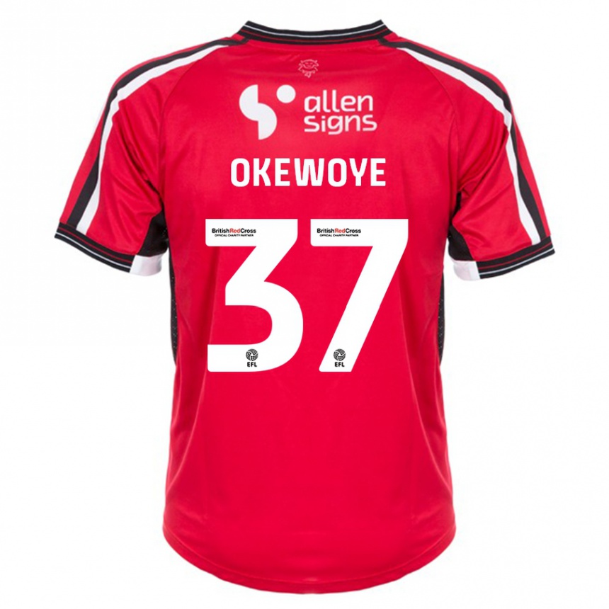 Men Football Gbolahan Okewoye #37 Red Home Jersey 2023/24 T-Shirt Canada