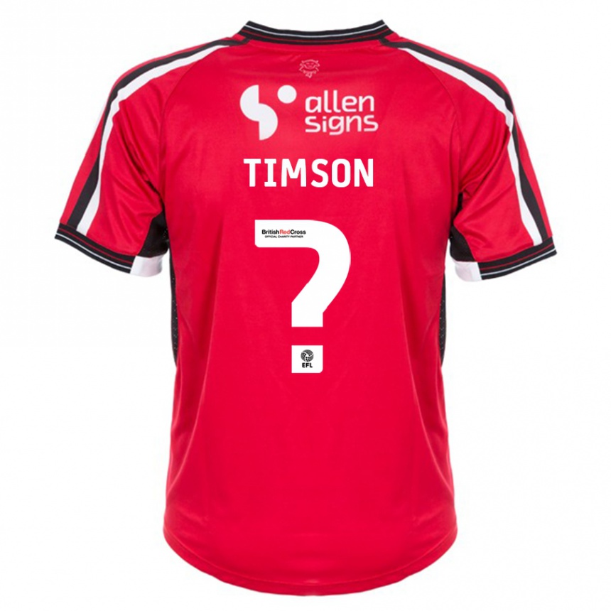 Men Football Lana Timson #0 Red Home Jersey 2023/24 T-Shirt Canada