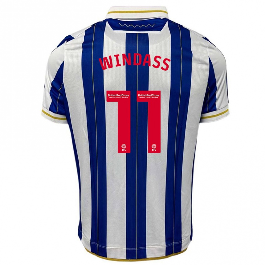 Men Football Josh Windass #11 Blue White Home Jersey 2023/24 T-Shirt Canada