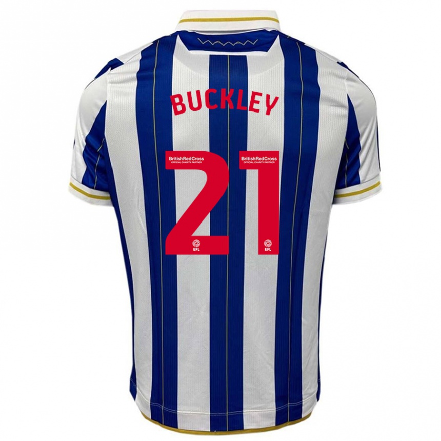 Men Football John Buckley #21 Blue White Home Jersey 2023/24 T-Shirt Canada