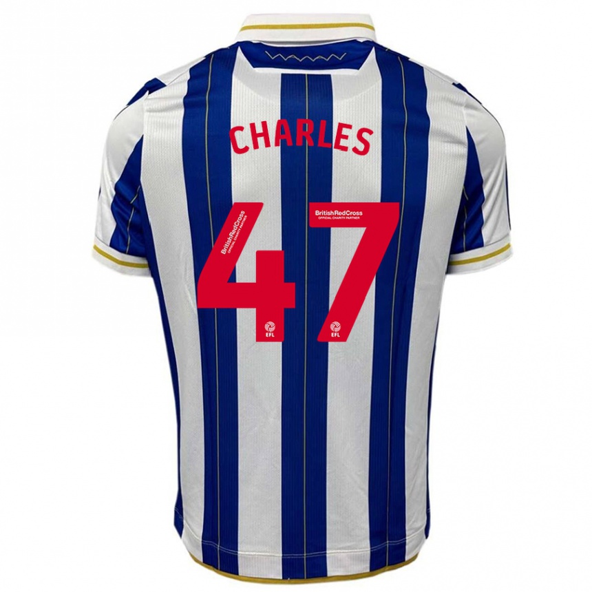 Men Football Pierce Charles #47 Blue White Home Jersey 2023/24 T-Shirt Canada