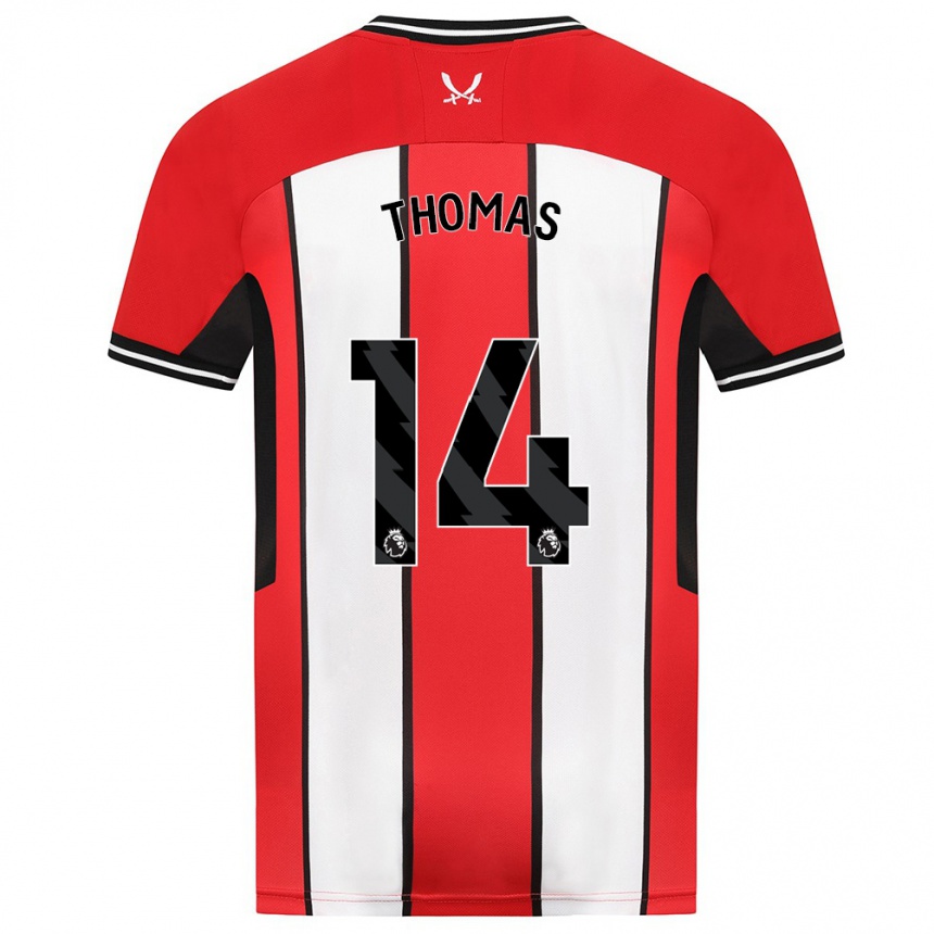 Men Football Luke Thomas #14 Red Home Jersey 2023/24 T-Shirt Canada