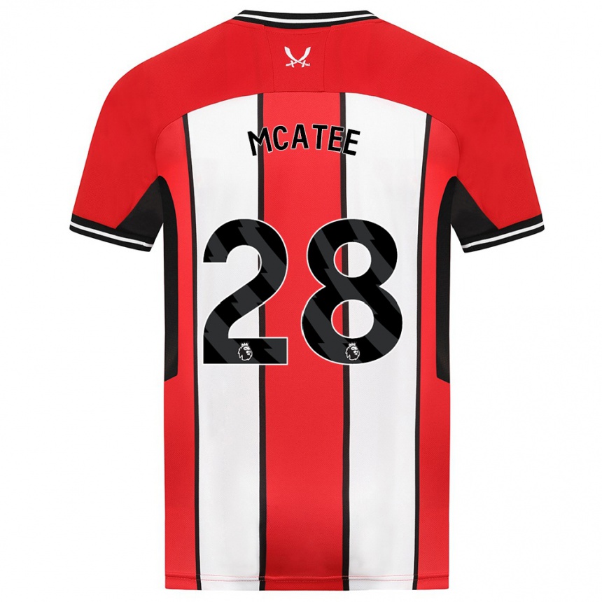 Men Football James Mcatee #28 Red Home Jersey 2023/24 T-Shirt Canada