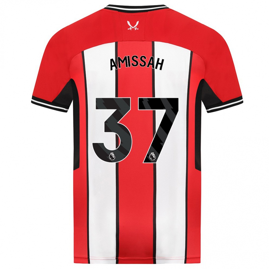 Men Football Jordan Amissah #37 Red Home Jersey 2023/24 T-Shirt Canada