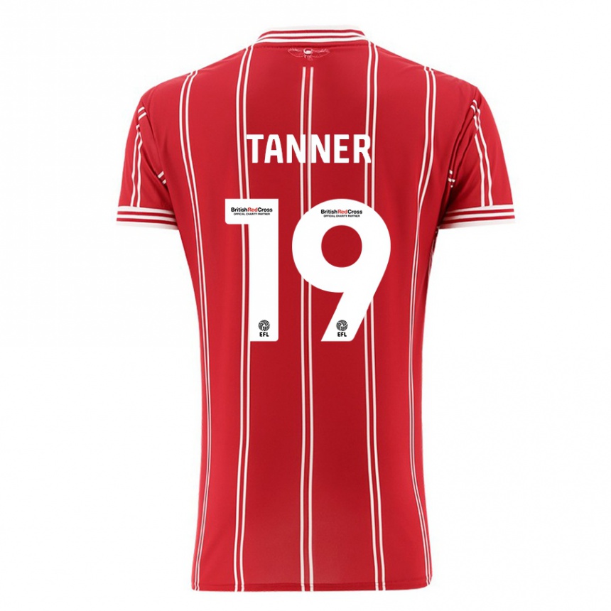 Homme Football Maillot George Tanner #19 Rouge Tenues Domicile 2023/24 Canada