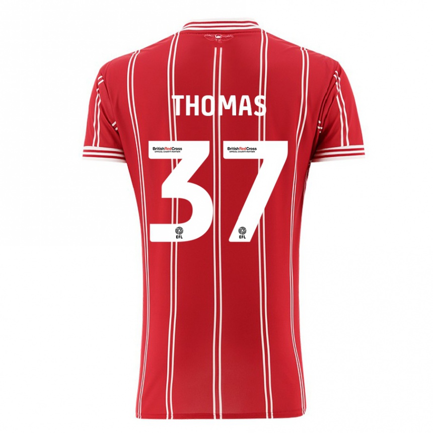 Homme Football Maillot Olly Thomas #37 Rouge Tenues Domicile 2023/24 Canada