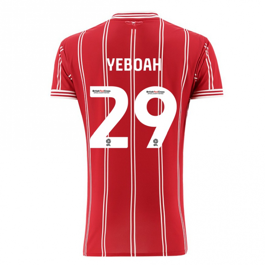 Men Football Ephraim Yeboah #29 Red Home Jersey 2023/24 T-Shirt Canada