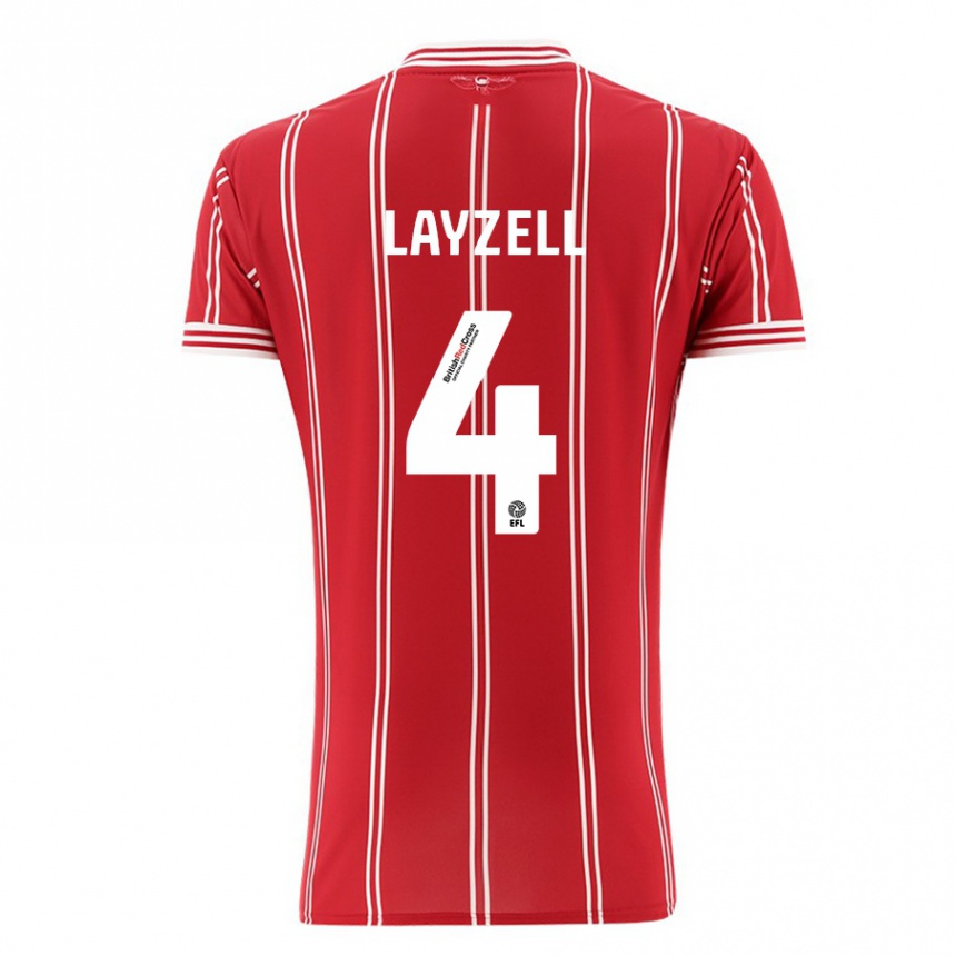 Men Football Naomi Layzell #4 Red Home Jersey 2023/24 T-Shirt Canada