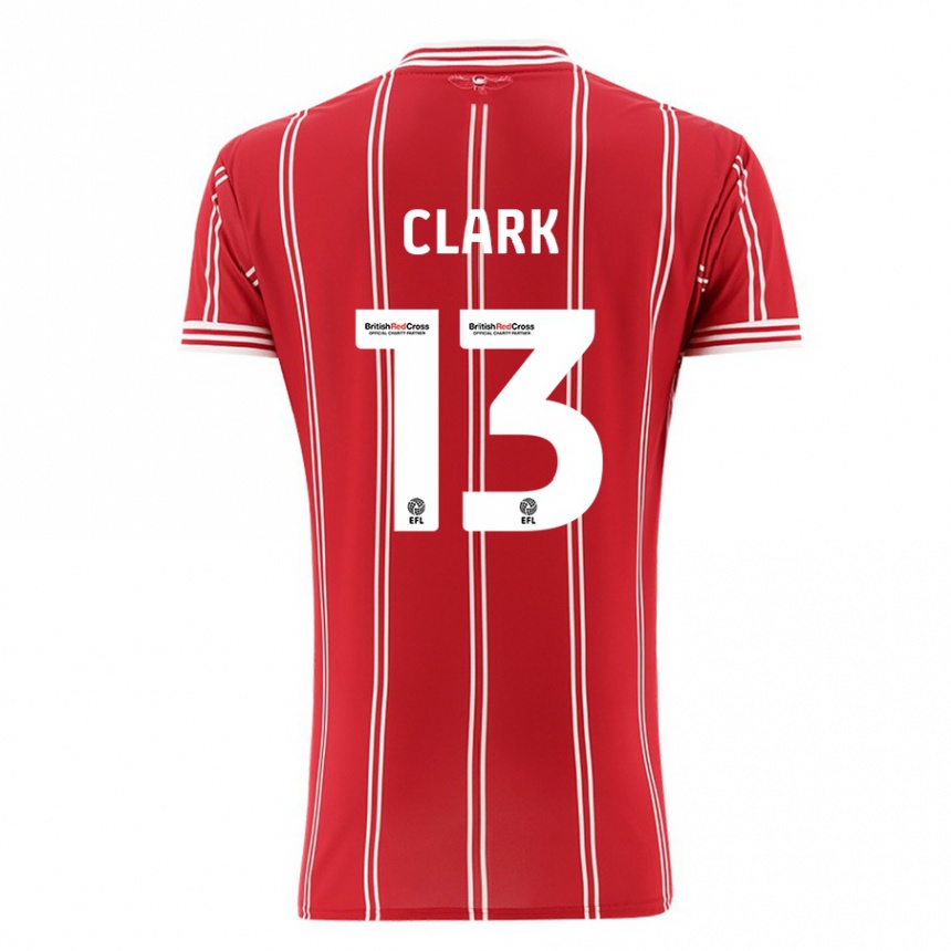 Homme Football Maillot Olivia Clark #13 Rouge Tenues Domicile 2023/24 Canada