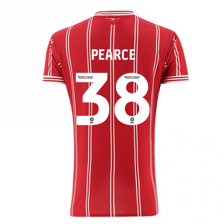 Men Football Manon Pearce #38 Red Home Jersey 2023/24 T-Shirt Canada