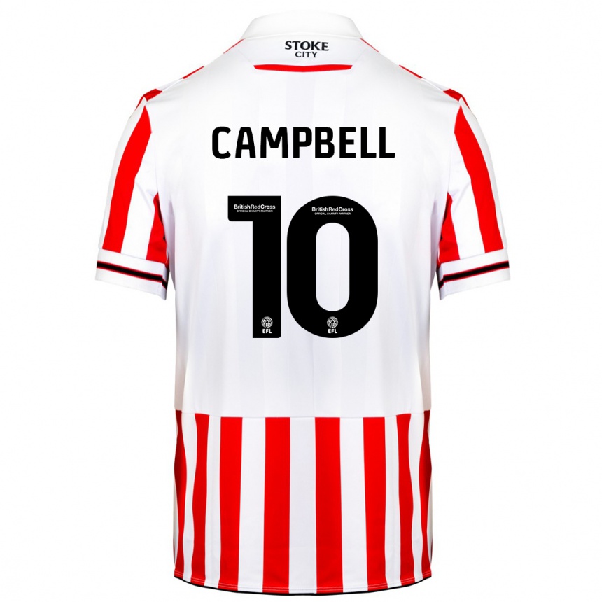 Men Football Tyrese Campbell #10 Red White Home Jersey 2023/24 T-Shirt Canada