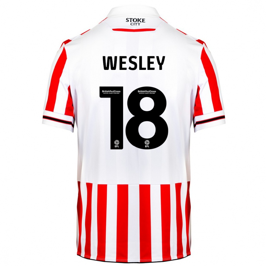 Men Football Wesley Moraes #18 Red White Home Jersey 2023/24 T-Shirt Canada